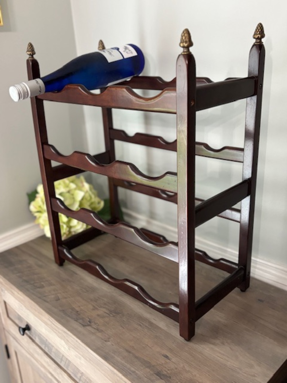 Vintage Bombay Company Mahogany Wood Wine 🍷 Rack ~ Holds 12